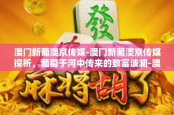 澳门新葡澳京传媒-澳门新葡澳京传媒探析，葡萄于河中传来的致富波澜-澳门新葡澳京传媒