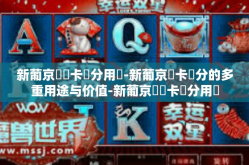 新葡京賔賓卡積分用處-新葡京賓卡積分的多重用途与价值-新葡京賔賓卡積分用處