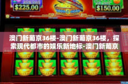 澳门新葡京36楼-澳门新葡京36楼，探索现代都市的娱乐新地标-澳门新葡京36楼