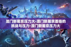 澳门新葡京压力大-澳门新葡京面临的挑战与压力-澳门新葡京压力大