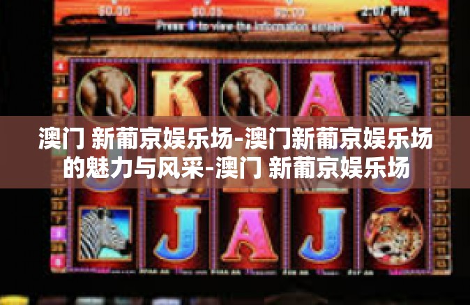 澳门 新葡京娱乐场-澳门新葡京娱乐场的魅力与风采-澳门 新葡京娱乐场