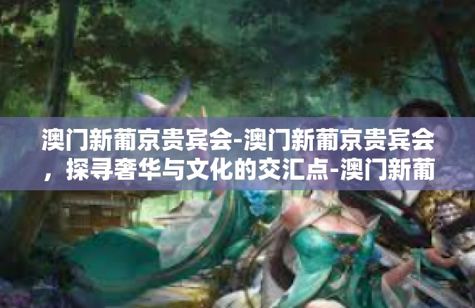 澳门新葡京贵宾会-澳门新葡京贵宾会，探寻奢华与文化的交汇点-澳门新葡京贵宾会