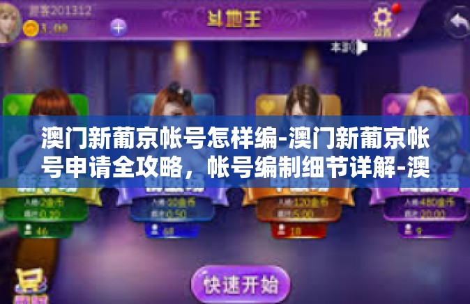 澳门新葡京帐号怎样编-澳门新葡京帐号申请全攻略，帐号编制细节详解-澳门新葡京帐号怎样编